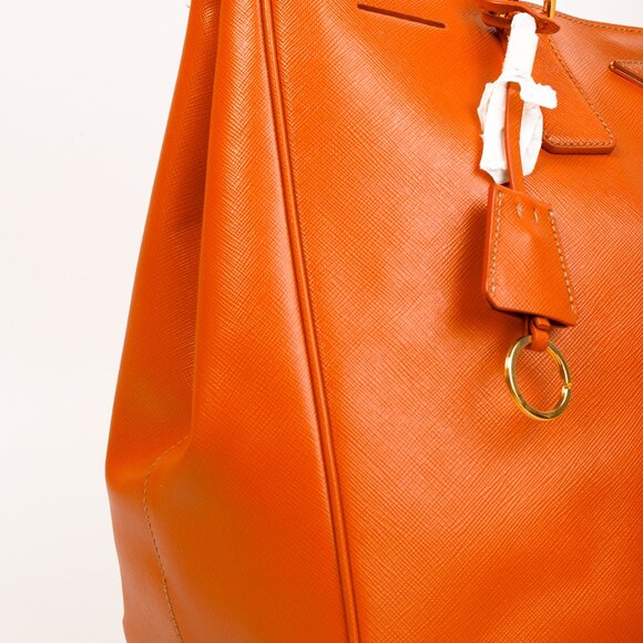 Prada Orange Papaya Saffiano Lux Tote Bag BN1844 - Picture 9 of 15